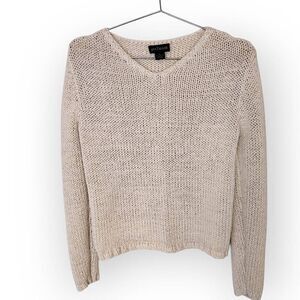 Ann Taylor Womens Sweater Sz Large Cotton Scoop Long Sleeves Year Round Pullover